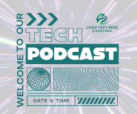 Futuristic Tech Podcast Facebook Post Design