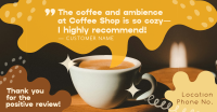 Quirky Cafe Testimonial Facebook Ad Design