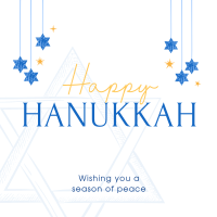 Simple Hanukkah Greeting Instagram post Image Preview