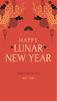 Beautiful Ornamental Lunar New Year Facebook Story Design