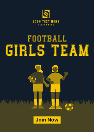 Girls Team Football Flyer Image Preview