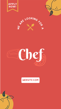 Restaurant Chef Recruitment Facebook Story Design