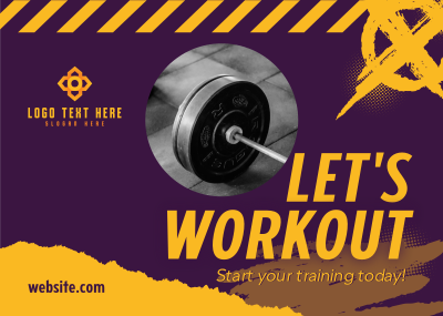 Start Gym Training Postcard Image Preview