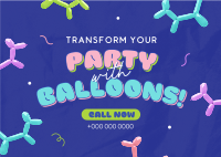 Quirky Party Balloons Postcard Image Preview