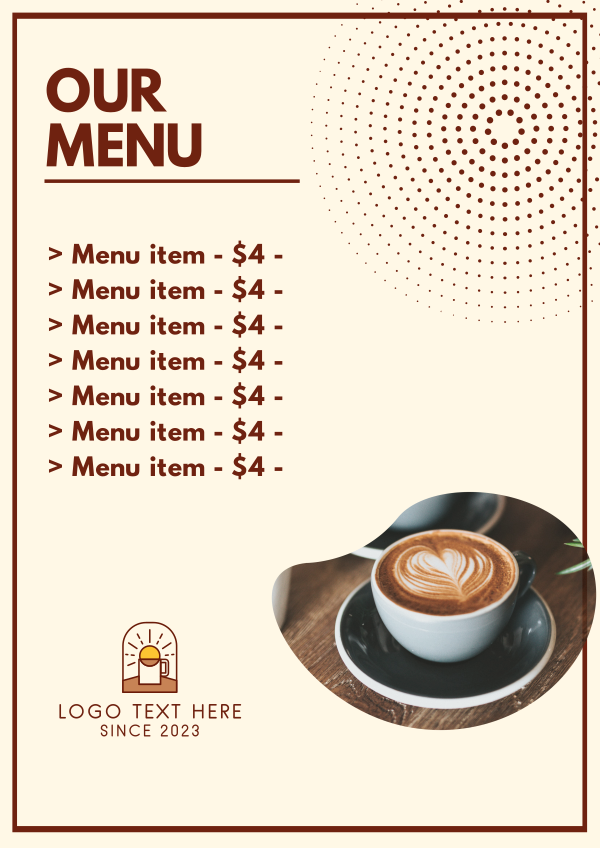 Halftone Cafe Menu Design Image Preview