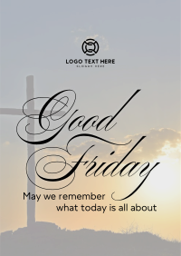 Good Friday Crucifix Greeting Flyer Design