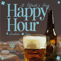 Modern St. Patrick's Day Happy Hour Instagram Post Design