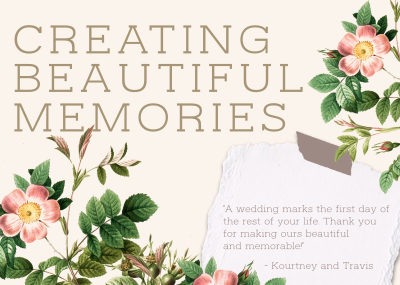 Creating Beautiful Memories Postcard Image Preview