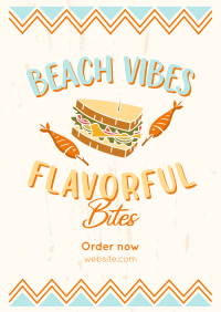 Flavorful Bites at the Beach Poster Preview