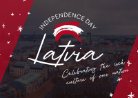 Latvia Independence Day Postcard Design