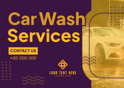 Sleek Car Wash Services Postcard Image Preview