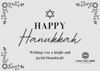 Hanukkah Floral Border Postcard Image Preview