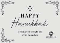 Hanukkah Floral Border Postcard Image Preview