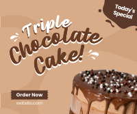 Triple Chocolate Cake Facebook Post Design