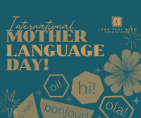 Quirky International Mother Language Day Facebook Post Design
