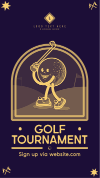 Retro Golf Tournament TikTok video Image Preview