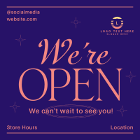 Minimalist We're Open Instagram Post Preview