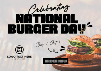 National Burger Day Celebration Postcard Design