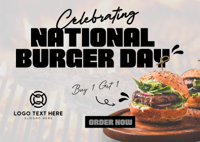 National Burger Day Celebration Postcard Image Preview