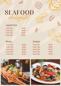 Minimalist Seafood Menu Image Preview
