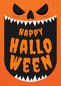 Scary Halloween Pumpkin Poster Design