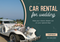 Classic Car Rental Postcard Image Preview