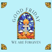 Good Friday Stained Glass Linkedin Post Design