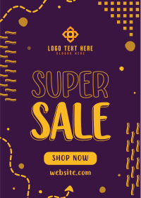 Quirky Super Sale Flyer Design