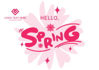 Playful Hello Spring Postcard Image Preview