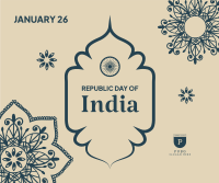 Ornamental Republic Day of India Facebook post Image Preview
