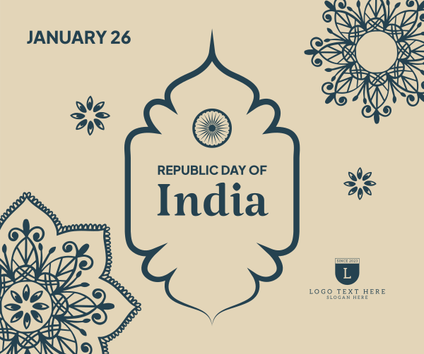 Ornamental Republic Day of India Facebook Post Design Image Preview