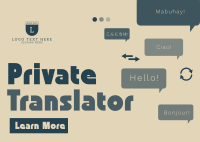 Modern Minimal Translation Service Postcard Design