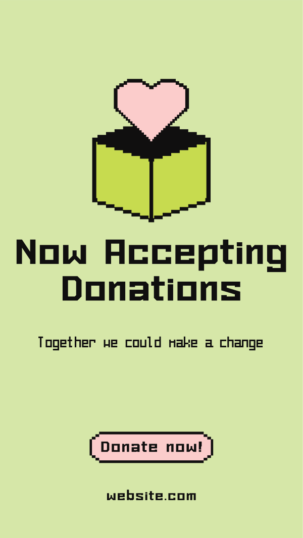 Pixel Donate Now Facebook Story Design