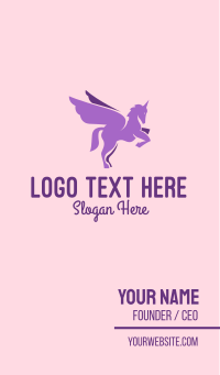 Purple Flying Unicorn Business Card Design