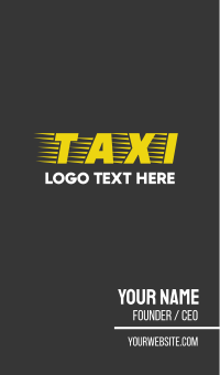 Taxi Cab Font Text Business Card Design