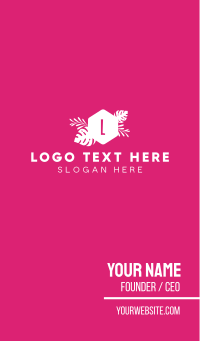 Pink Tropical Lettermark Business Card Design