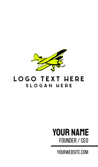 Yellow Vintage Airplane Business Card Design