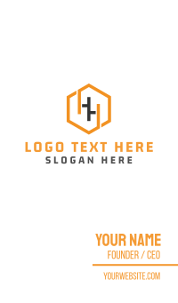 Hexagonal Letter H Business Card Design