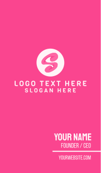 Pink Swirly Letter S Business Card Design
