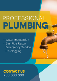Modern Professional Plumbing Poster Design