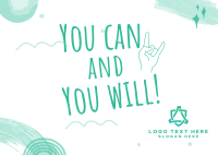 You Can Do It Postcard Design