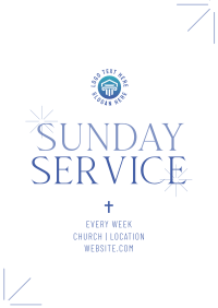 Earthy Sunday Service Poster Design