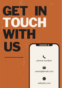Textured Phone Contact Us Flyer Design