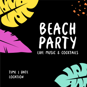 Beach Party Neon Instagram post Image Preview