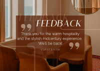 Minimalist Hotel Feedback Postcard Image Preview