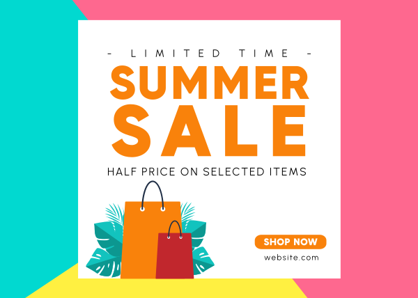Summer Shopping Postcard Design Image Preview