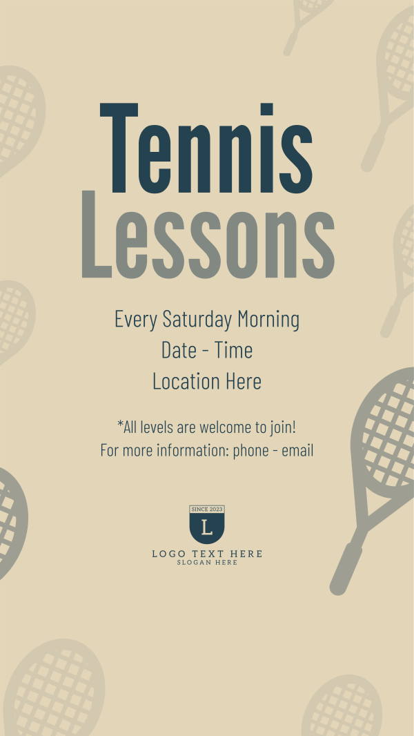 Tennis Lesson Instagram Story Design Image Preview