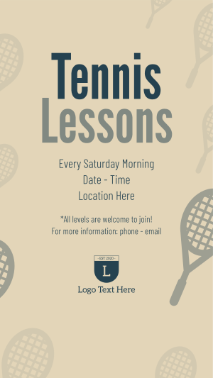 Tennis Lesson Instagram story