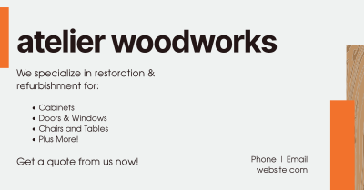 Atelier Woodworks Facebook ad Image Preview