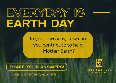 Sustainability Earth Day Postcard Image Preview